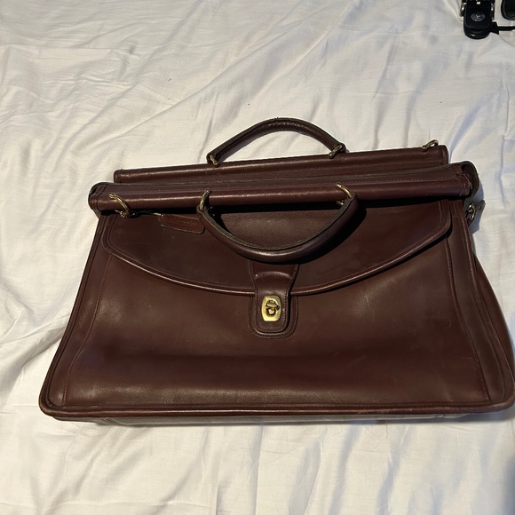 Vintage Brown Coach Bag/Briefcase with Satchel - Picture 1 of 4